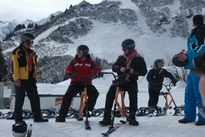 Skivelo auf der gemieteten Skipiste